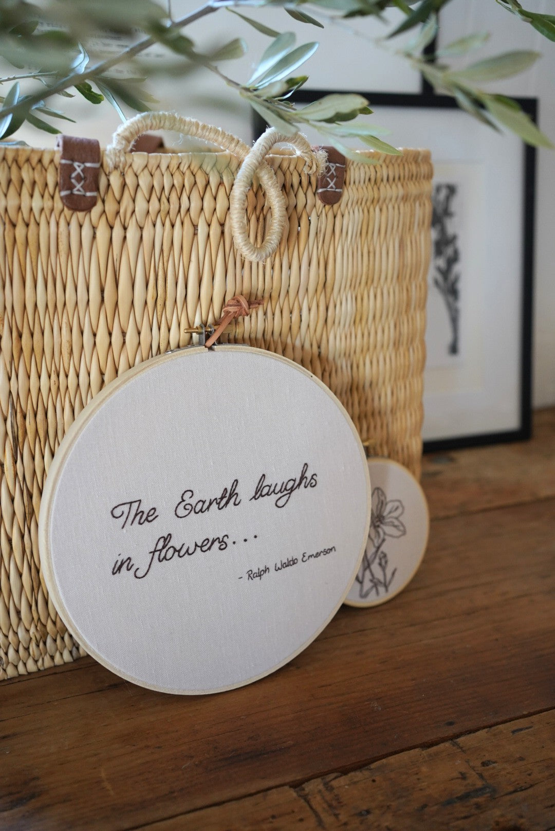 Quote Hoop 8" - Ralph Waldo Emerson
