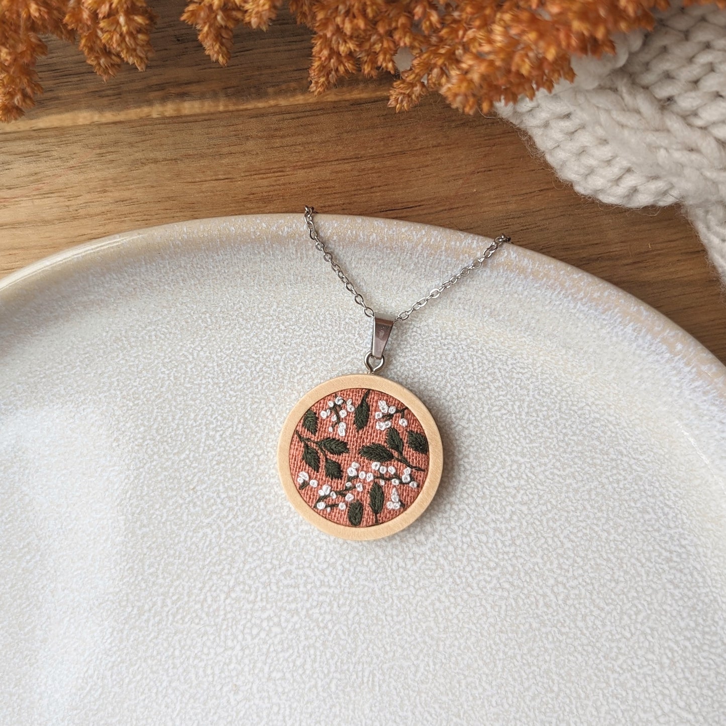 Pink Scattered Florals Pendant