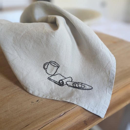 Embroidered Linen Napkin/Small T-Towel