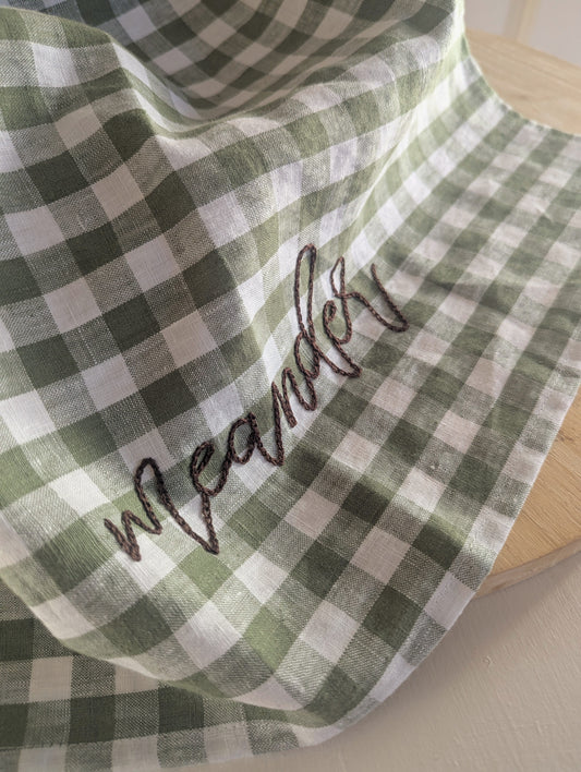 Forest Gingham Linen T-Towel: Meander