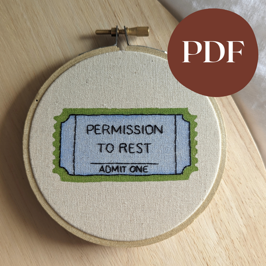 'Permission to rest' Ticket PDF Pattern
