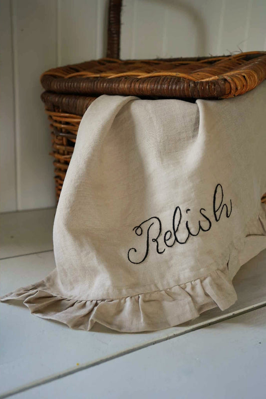 Natural Ruffle T-Towel: Relish