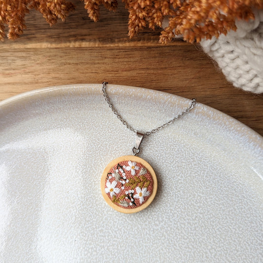 Pink Scattered Wildflowers Pendant